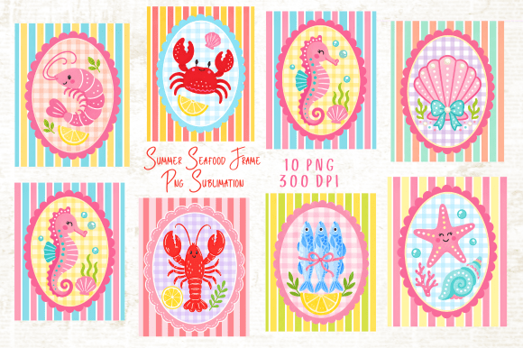 Download Summer Seafood Frame PNG Sublimation - Sublimation Collection