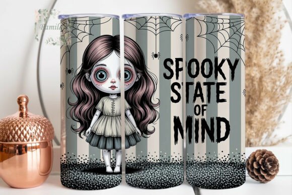 Download Spooky Doll Glitter 20oz Tumbler Wrap - Premium Bundle