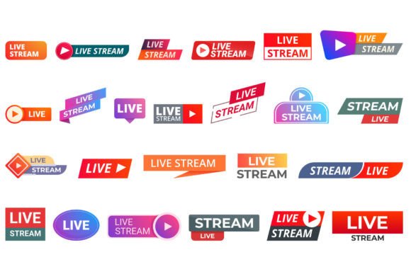 Download Live Stream Icons Set Cartoon Vector. - Live Collection