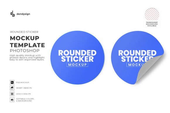 Download Rounded Sticker Mockup Photoshop - Sticker Collection
