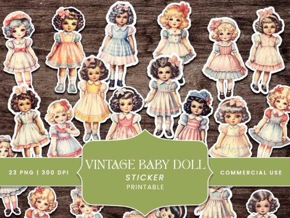 Download Vintage Baby Doll Sticker Junk Journal - Sticker Collection