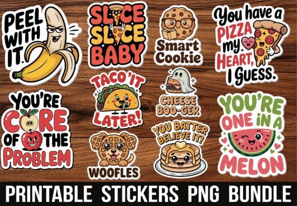 Download Kawaii Snack Funny Food Puns Stickers - Sticker Collection