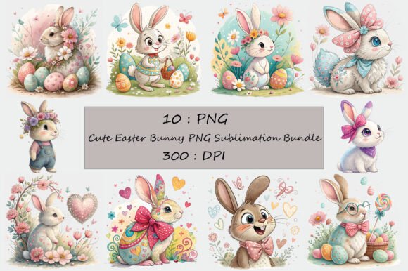 Download Cute Easter Bunny PNG Sublimation Bundle - Sublimation Collection
